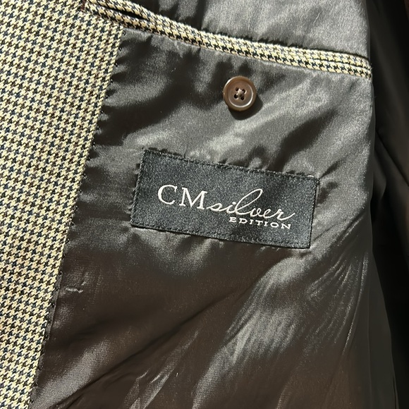 Men’s sport coat, 54 long, black, tan, navy pattern - Picture 5 of 12